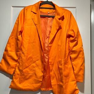 Bright Orange Women's Lightweight Blazer Jacket